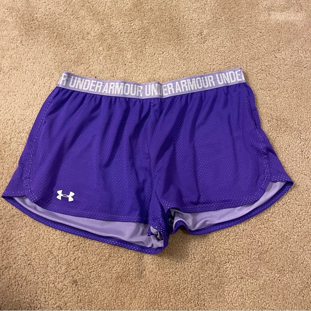 LG purple Under Armour shorts